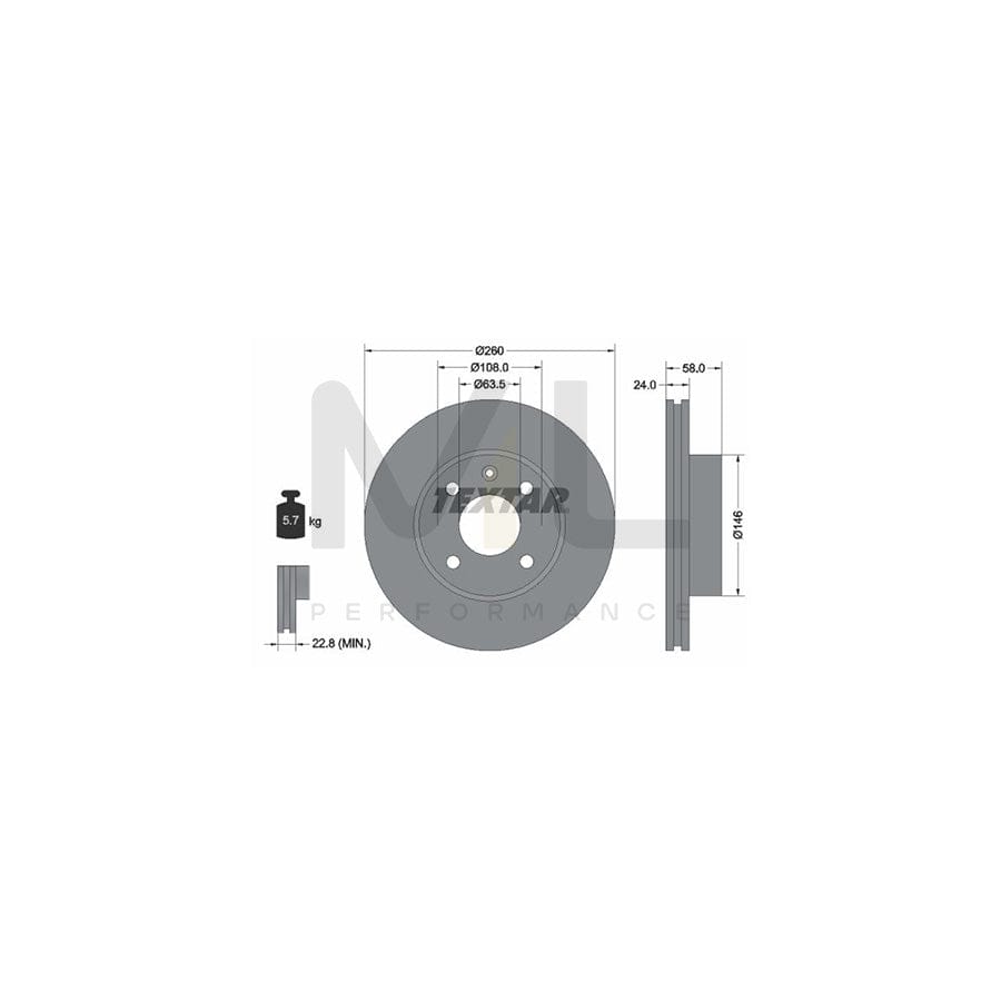 TEXTAR 92027300 Brake Disc Internally Vented, without wheel hub, without wheel studs | ML Performance Car Parts