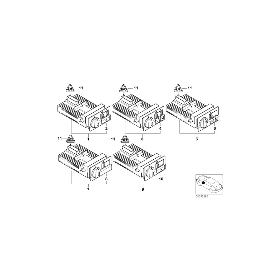 Genuine BMW 61319133023 E46 Switch Unit, Light (Inc. 330Ci, 325Ci & 320i) | ML Performance UK Car Parts