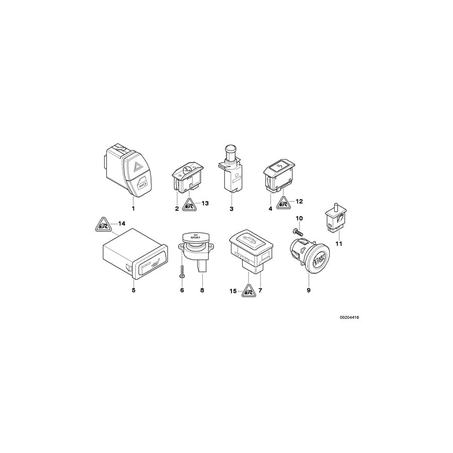 Genuine BMW 61319110360 E63 E64 Starter/Stop Switch (Inc. M6) | ML Performance UK Car Parts