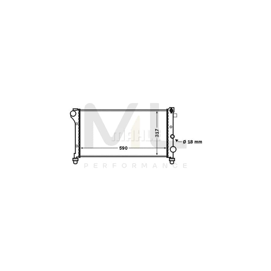 MAHLE ORIGINAL CR 1452 000S Engine radiator for FIAT Panda II Hatchback (169) with accessories, with holder, with piston clip, with screw, with seal ring, Mechanically jointed cooling fins | ML Performance Car Parts