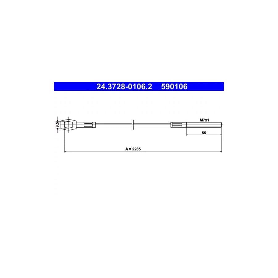 ATE 24.3728-0106.2 Clutch Cable