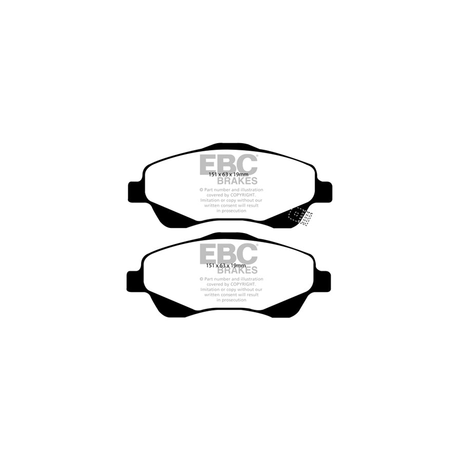 EBC PD01KF1441 Toyota Avensis Greenstuff Front Brake Pad & Plain Disc Kit  2 | ML Performance UK Car Parts