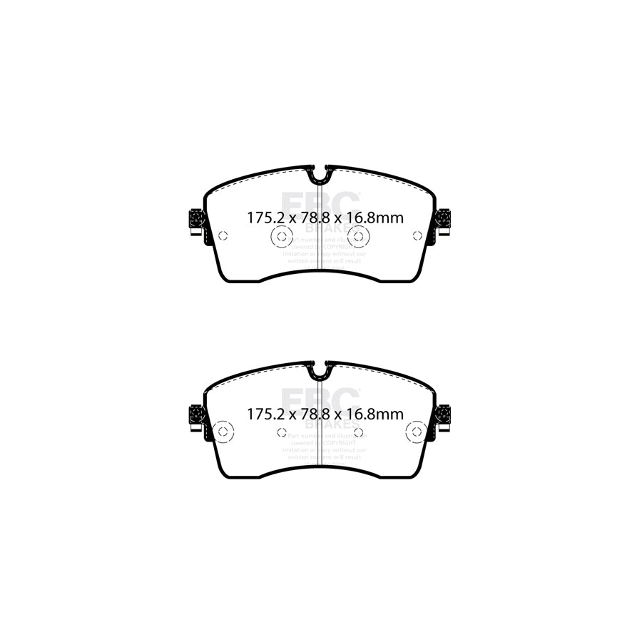 EBC DP62385 Jaguar Land Rover Greenstuff Front Brake Pads - ATE/TRW Caliper 2 | ML Performance UK Car Parts