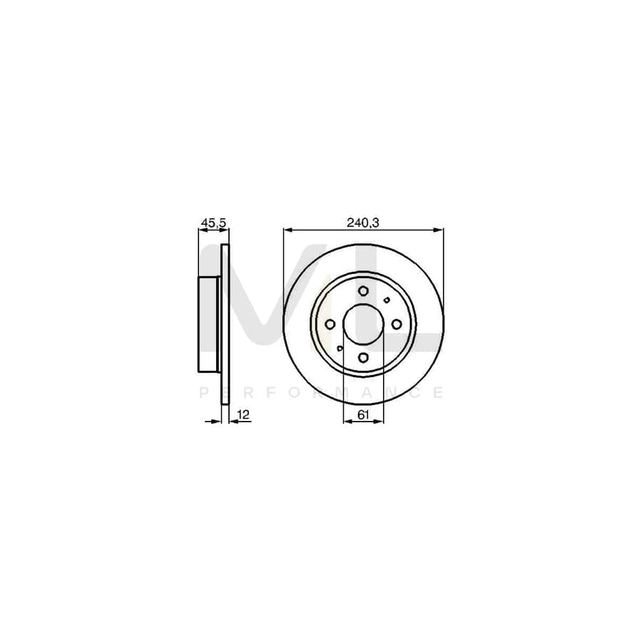 BOSCH 0 986 478 368 Brake Disc Solid, Oiled | ML Performance Car Parts