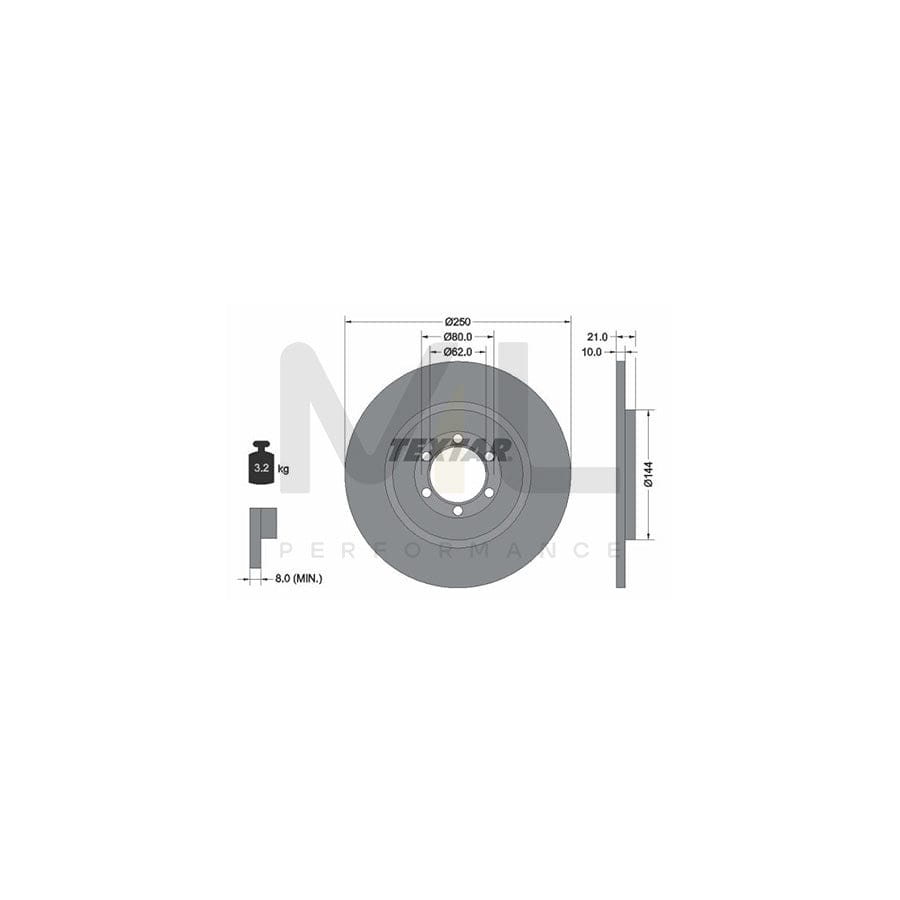 TEXTAR 92033700 Brake Disc Solid, without wheel hub, without wheel studs | ML Performance Car Parts