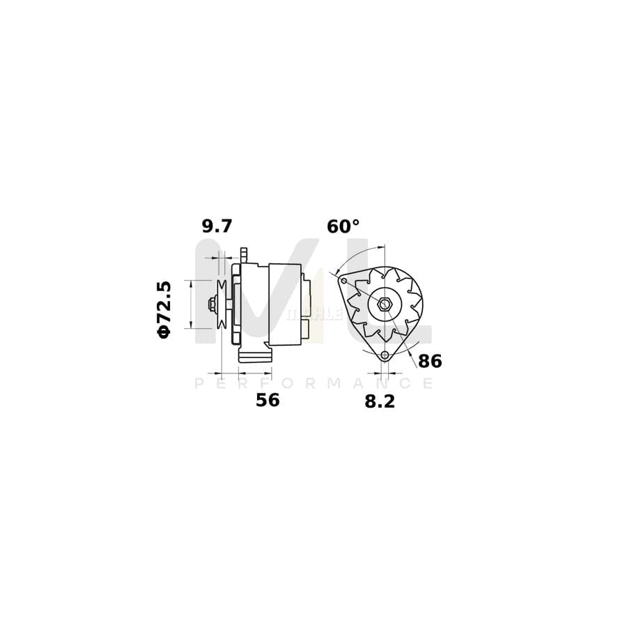 MAHLE ORIGINAL MG 628 Alternator for BMW 3 Saloon (E21) 14V, 65A | ML Performance Car Parts