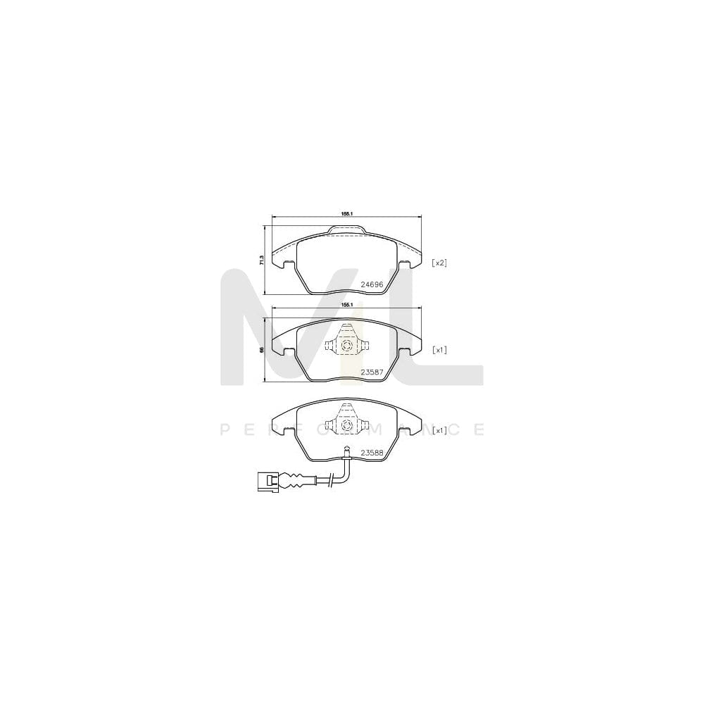 Hella 8DB 355 023-161 Brake Pad Set With Integrated Wear Warning Contact | ML Performance Car Parts