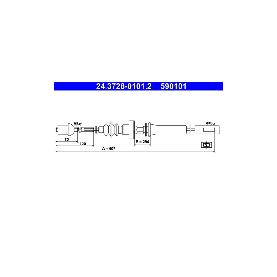 ATE 24.3728-0101.2 Clutch Cable