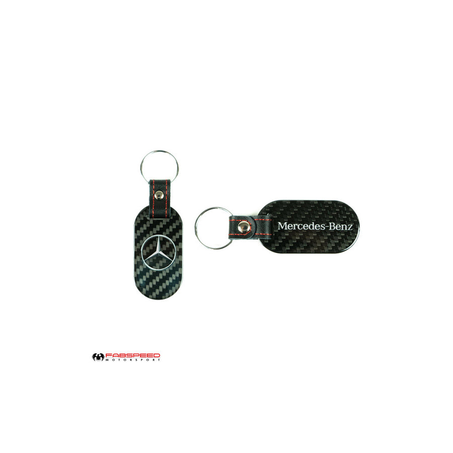 Fabspeed Mercedes Silver Star & Script Carbon Fiber Keyring | ML Performance UK