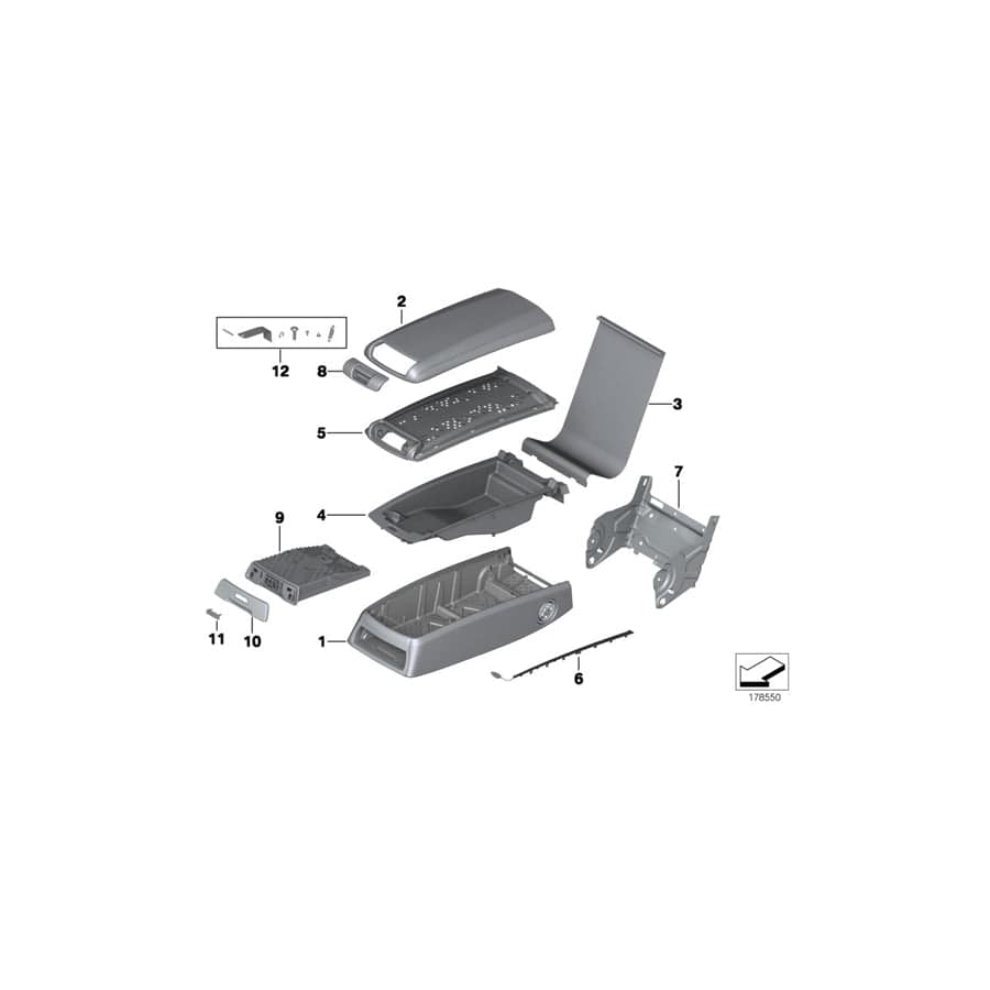 Genuine BMW 52207241925 F02 F01 F03 Repair Kit For Armrest (Inc. 730dX, Hybrid 7 & 740i) | ML Performance UK Car Parts