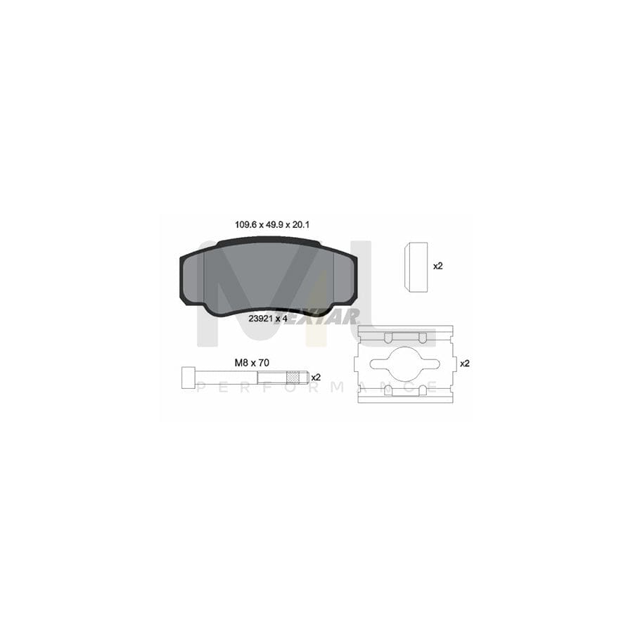 TEXTAR 2392101 Brake pad set not prepared for wear indicator, with brake caliper screws, with accessories | ML Performance Car Parts