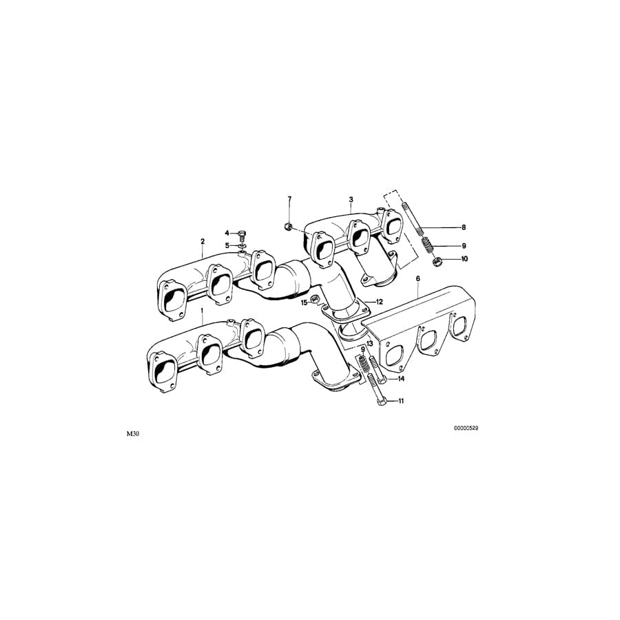 Genuine BMW 11621723621 E34 E32 Exhaust Manifold, Front (Inc. 735i, 730i & 535i) | ML Performance UK Car Parts