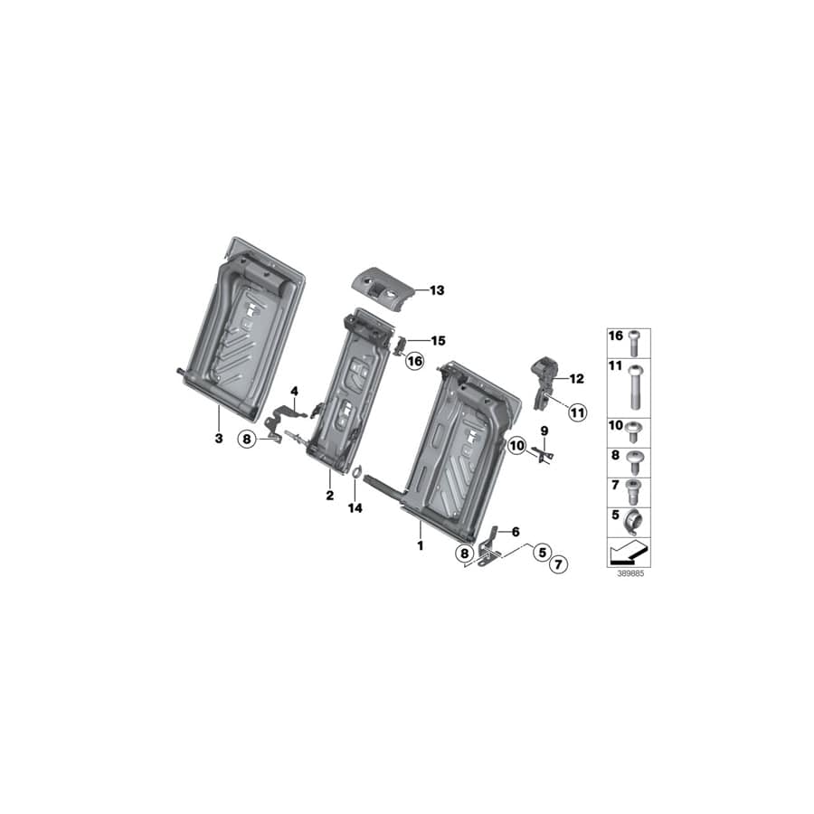 Genuine BMW 52207235434 F25 F26 Frame, Backrest Left (Inc. X3) | ML Performance UK Car Parts