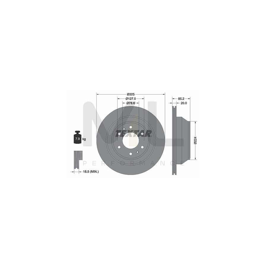 TEXTAR PRO 92271103 Brake Disc Internally Vented, Coated, without wheel hub, without wheel studs | ML Performance Car Parts