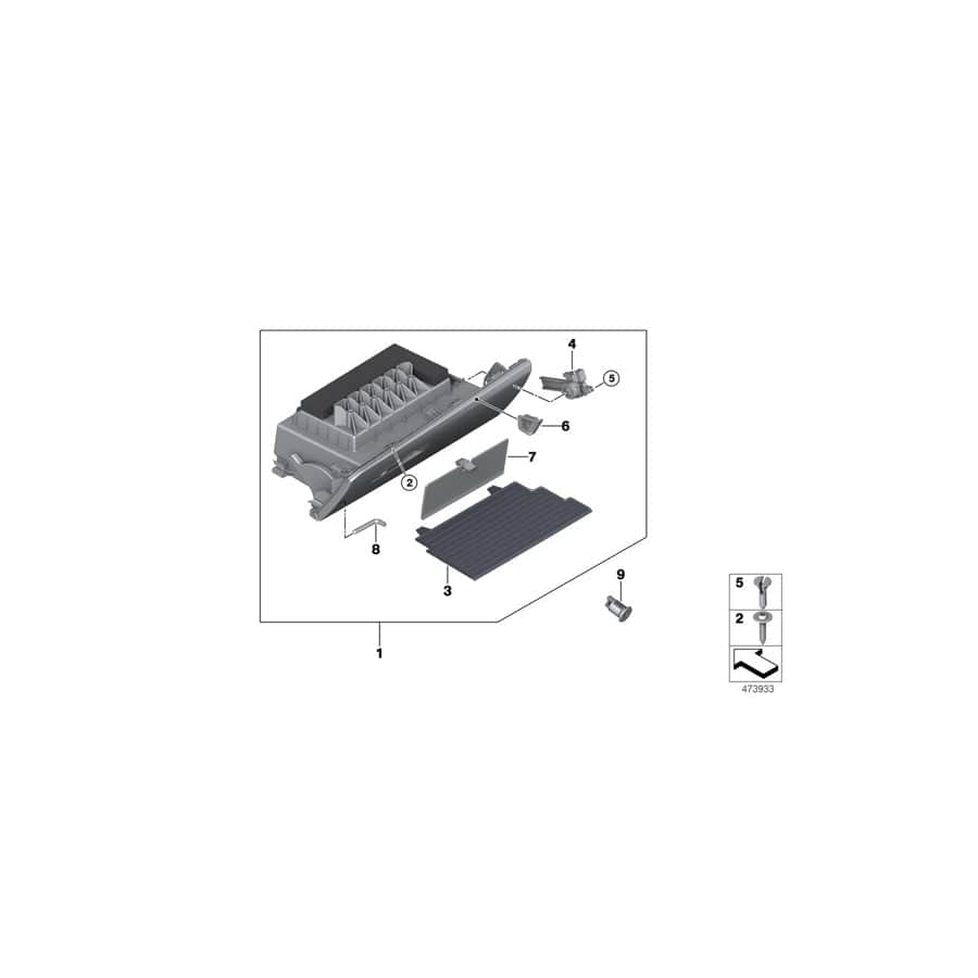 Genuine BMW 51166841166 F39 F48 Glove Box OYSTER (Inc. X1 20dX, X2 18i & X2 M35iX) | ML Performance UK Car Parts