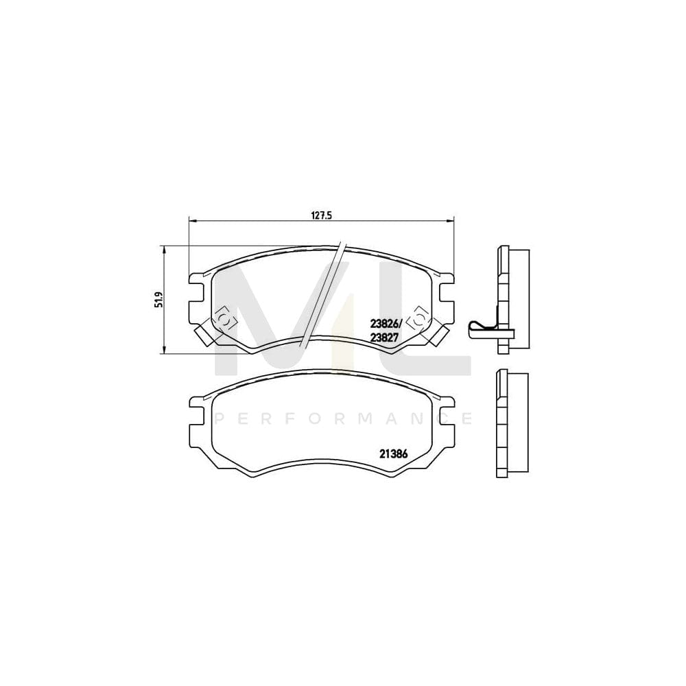 Brembo P 56 055 Brake Pad Set For Nissan Almera I Hatchback (N15) With Acoustic Wear Warning | ML Performance Car Parts