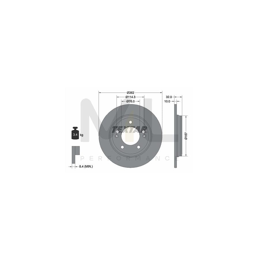 TEXTAR 92314403 Brake Disc Solid, Coated, without wheel hub, without wheel studs | ML Performance Car Parts