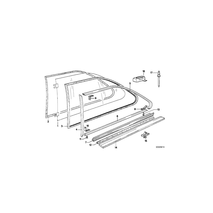 Genuine BMW 51361879959 E21 Moulding Lower Left (Inc. 316, 315 & 323i) | ML Performance UK Car Parts