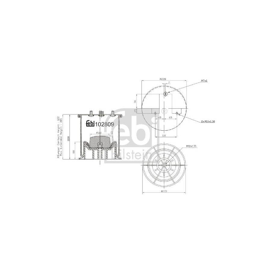 Febi Bilstein 102809 Boot, Air Suspension For Iveco Daily