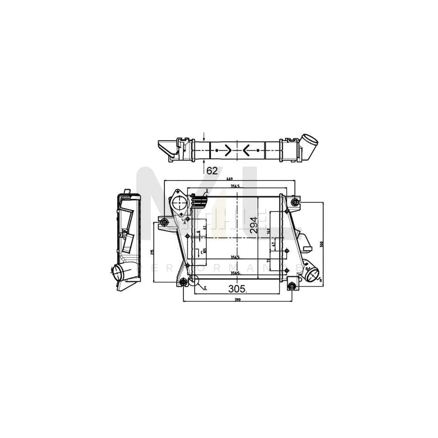 MAHLE ORIGINAL CI 508 000S Intercooler for NISSAN X-Trail (T30) | ML Performance Car Parts