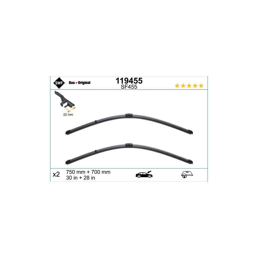 Swf Visioflex 119455 Wiper Blade For Renault Espace Iv (Jk) | ML Performance UK Car Parts