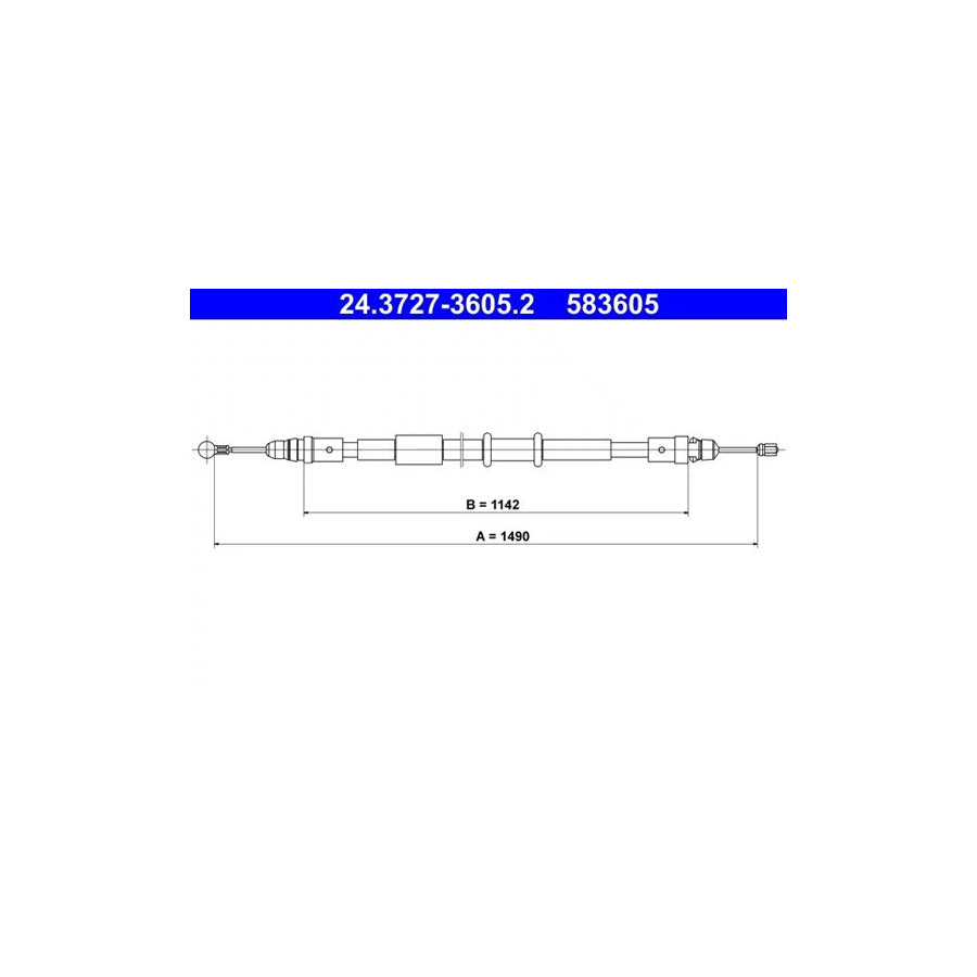 ATE 24.3727-3605.2 Hand Brake Cable