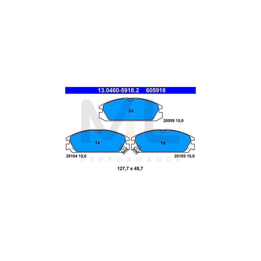 ATE 13.0460-5918.2 Brake pad set with acoustic wear warning | ML Performance Car Parts