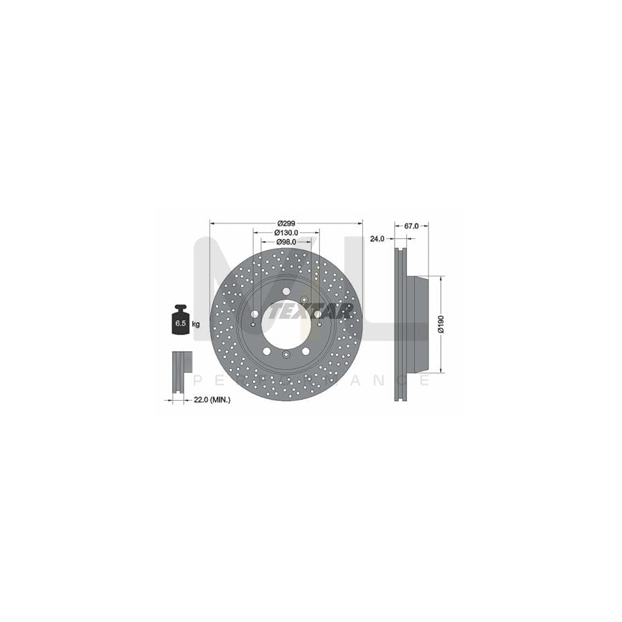 TEXTAR PRO 92176703 Brake Disc Internally Vented, Perforated, Coated, without wheel hub, without wheel studs | ML Performance Car Parts