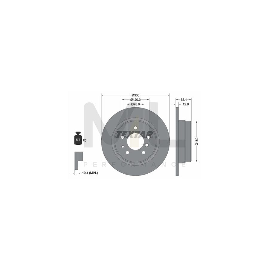 TEXTAR 92042500 Brake Disc for BMW 7 (E32) Solid, without wheel hub, without wheel studs | ML Performance Car Parts