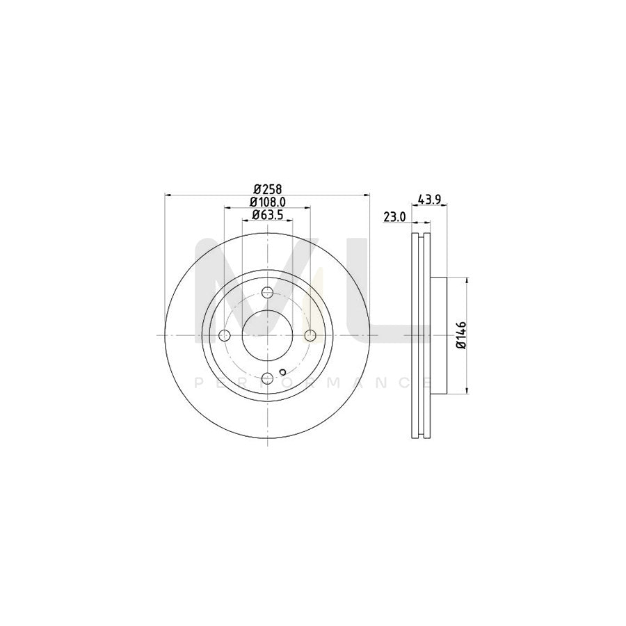 HELLA PRO 8DD 355 115-371 Brake Disc Internally Vented, Coated, without wheel hub, without wheel studs | ML Performance Car Parts