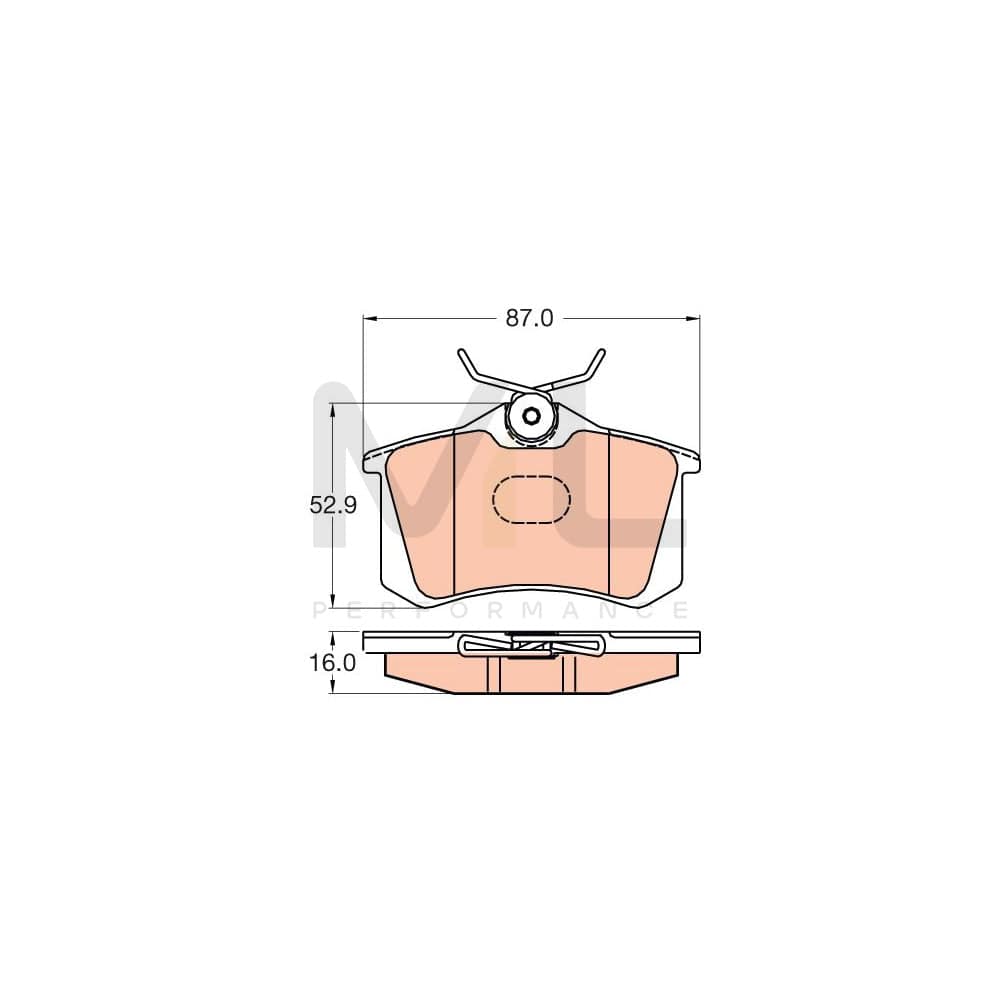 TRW Gdb2040 Brake Pad Set Not Prepared For Wear Indicator | ML Performance Car Parts