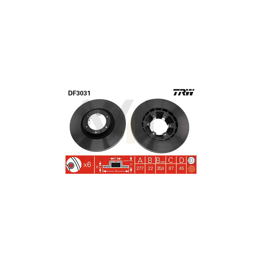 TRW DF3031 Brake Disc Vented | ML Performance Car Parts