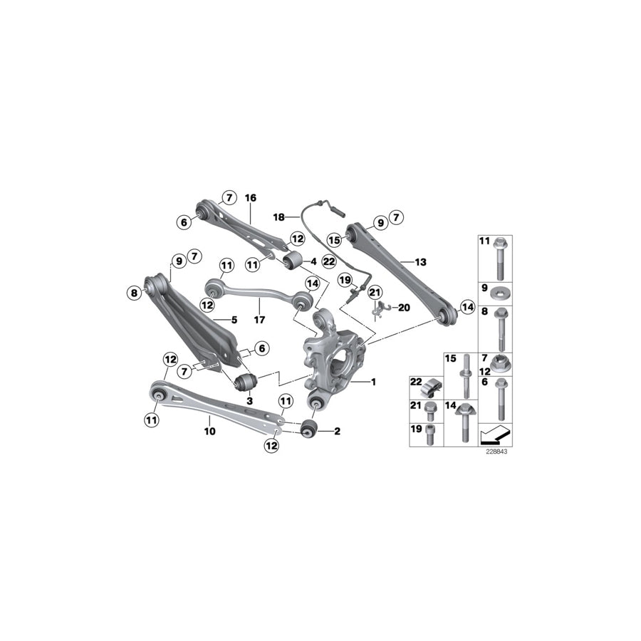 Genuine BMW 33406797569 F25 F26 Wheel Carrier, Rear Left (Inc. X3 35dX, X3 28i & X3 35iX) | ML Performance UK