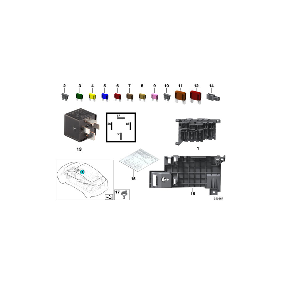 Genuine BMW 71239337415 F48 F45 F46 Map, Fuse Grouping (Inc. X1 18i, 218i & 220d) | ML Performance UK