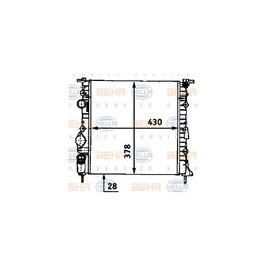 Hella 8MK 376 718-271 Engine Radiator For Renault Kangoo
