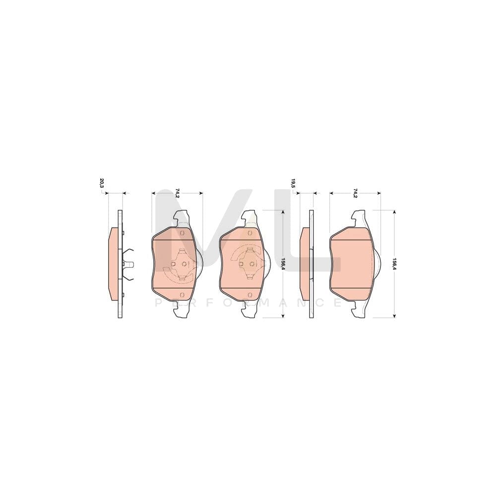 TRW Gdb1717 Brake Pad Set Not Prepared For Wear Indicator | ML Performance Car Parts