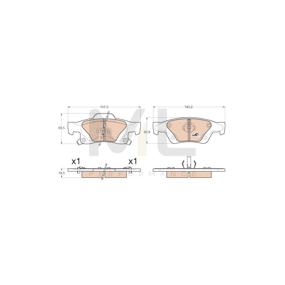 TRW Cotec Gdb4448 Brake Pad Set For Jeep Grand Cherokee Iv (Wk, Wk2) With Acoustic Wear Warning | ML Performance Car Parts