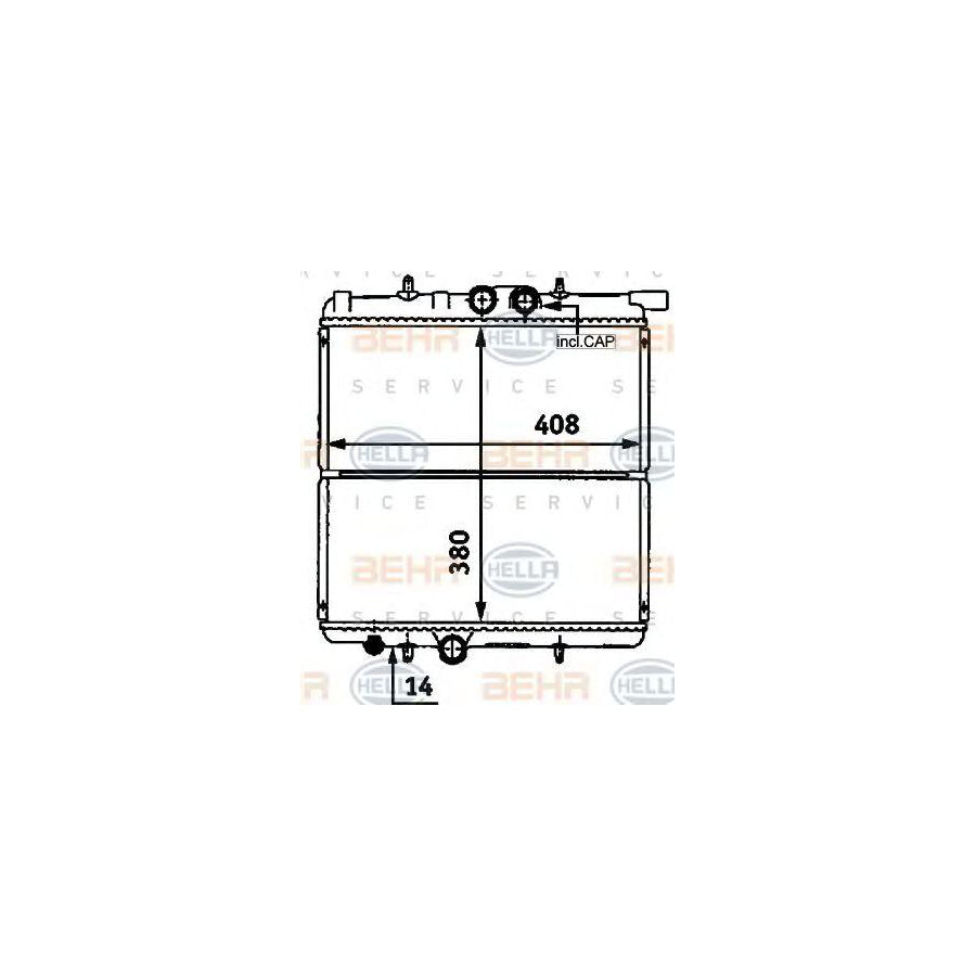 Hella 8MK 376 718-251 Engine Radiator For Peugeot 206