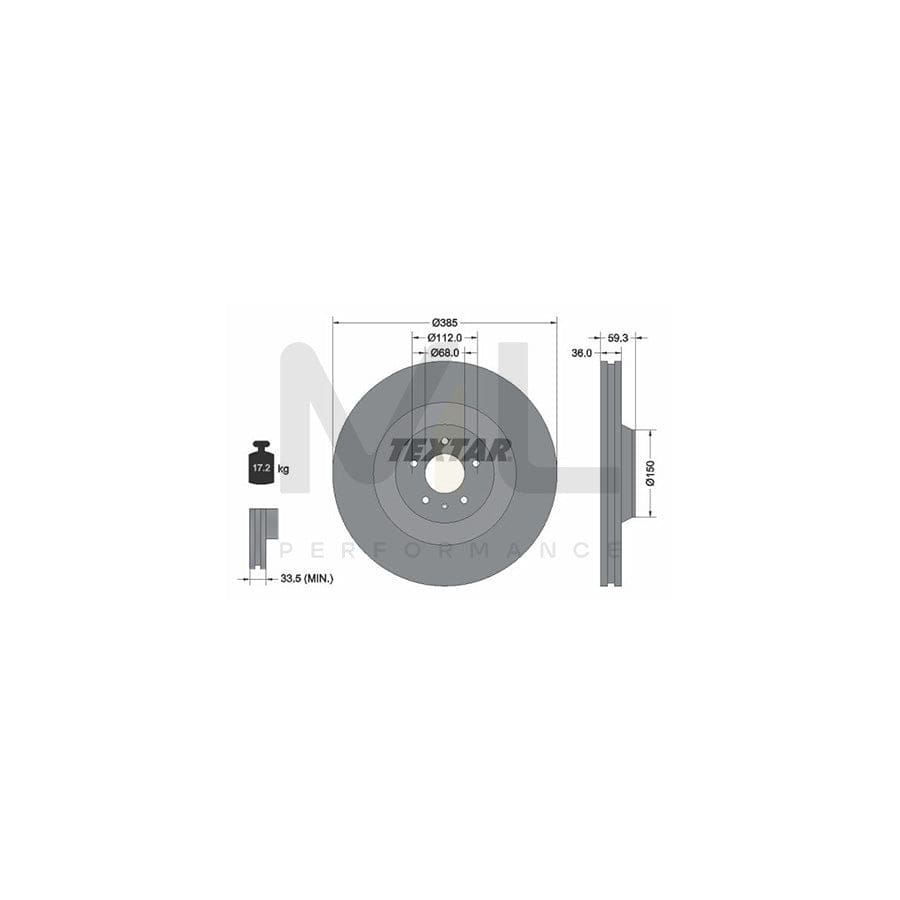 TEXTAR PRO+ 92184205 Brake Disc for AUDI A8 D3 (4E2, 4E8) Internally Vented, Coated, High-carbon, without wheel hub, without wheel studs | ML Performance Car Parts