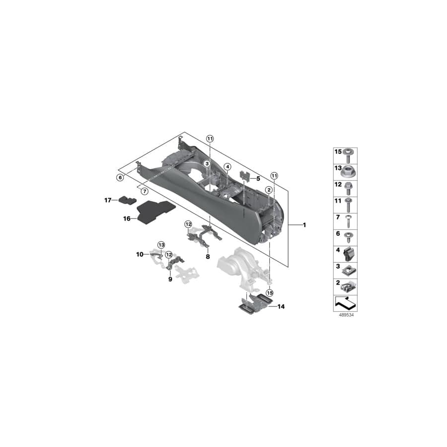 Genuine BMW 51166833920 G30 G31 G32 Center Console SCHWARZ (Inc. 520i 1.6, 620d & 620dX) | ML Performance UK Car Parts