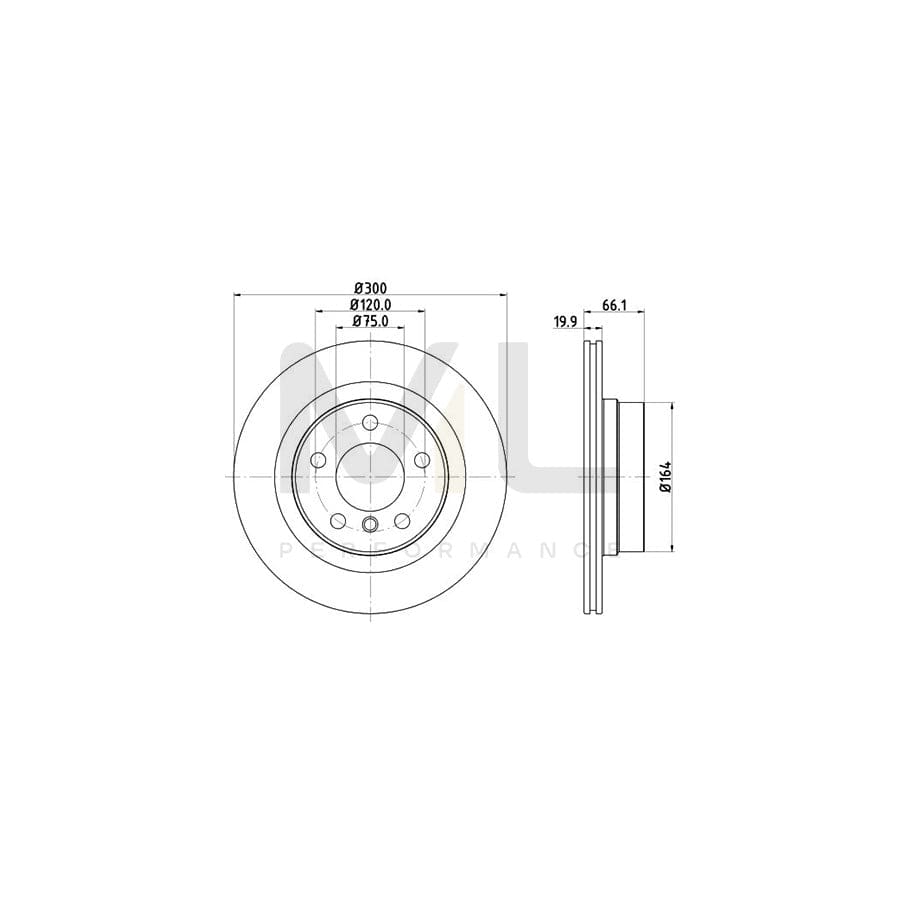 HELLA PRO 8DD 355 120-971 Brake Disc Internally Vented, Coated, without wheel hub, without wheel studs | ML Performance Car Parts