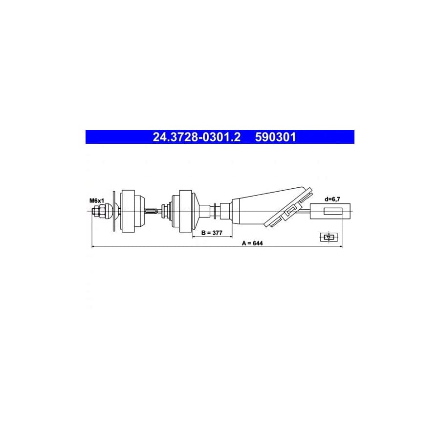 ATE 24.3728-0301.2 Clutch Cable For Citroen Ax