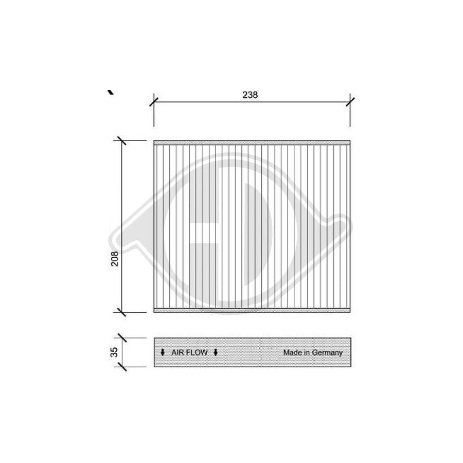 DIEDERICHS DCI1103 Pollen Filter | ML Performance UK Car Parts