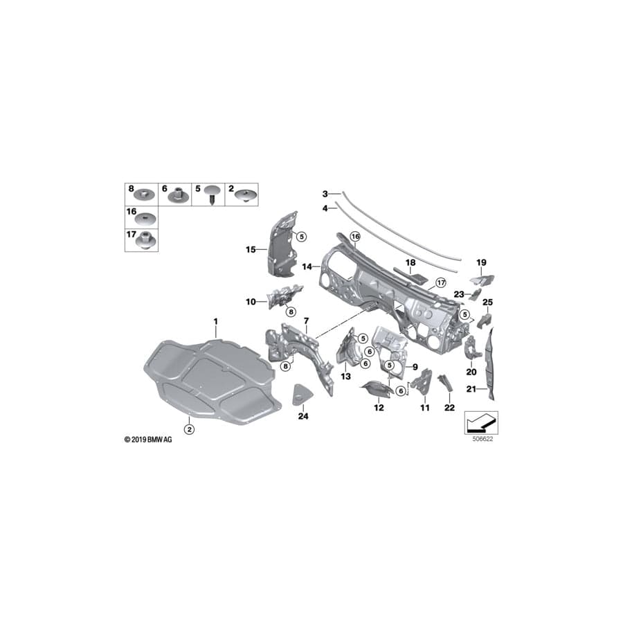 Genuine BMW 51487375747 G30 G31 F90 Sound Insulation, A-Pillar, Lower LHD (Inc. 530eX, 520d ed & 530dX) | ML Performance UK Car Parts