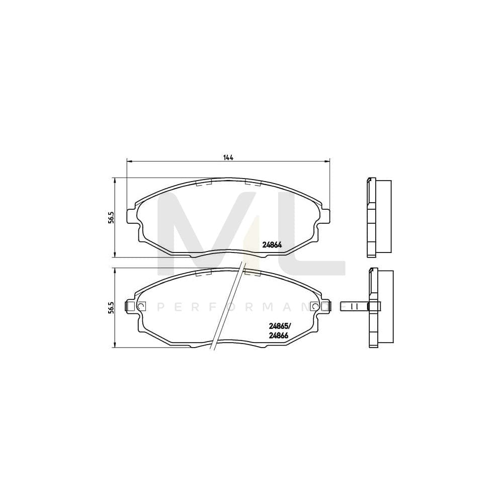 Brembo P 10 007 Brake Pad Set For Chevrolet Epica With Acoustic Wear Warning | ML Performance Car Parts