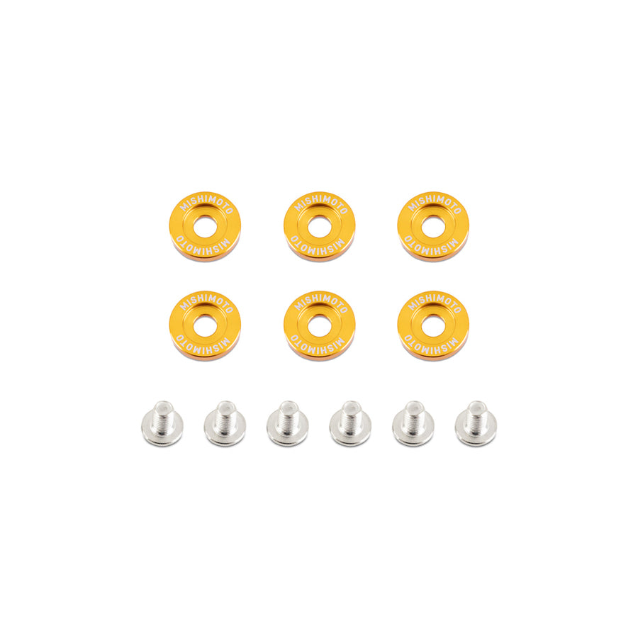 Mishimoto MMFW-LG-6GD Large Fender Washer Kit (6pcs) - Gold