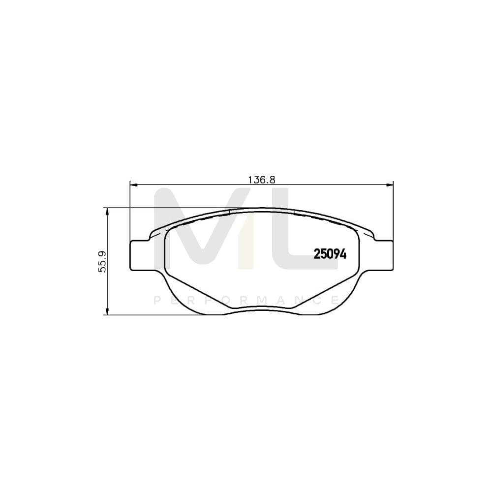 Hella 8DB 355 015-381 Brake Pad Set Not Prepared For Wear Indicator | ML Performance Car Parts