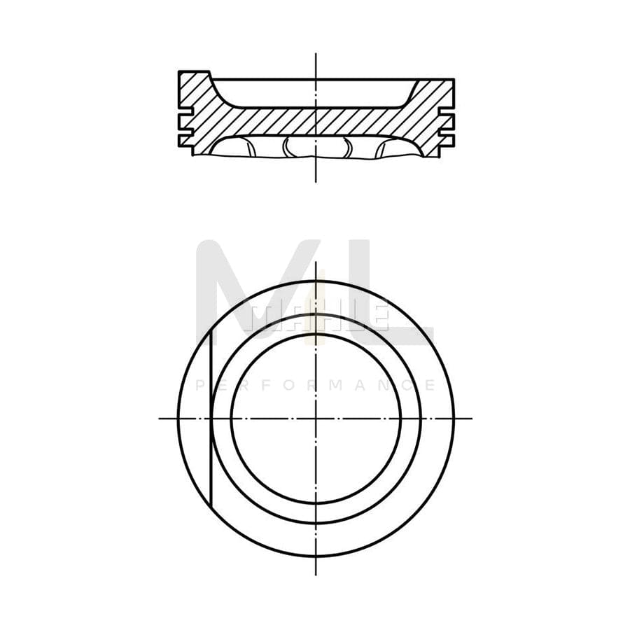 MAHLE ORIGINAL 030 31 00 Piston 82,51 mm, with piston rings, without cooling duct | ML Performance Car Parts