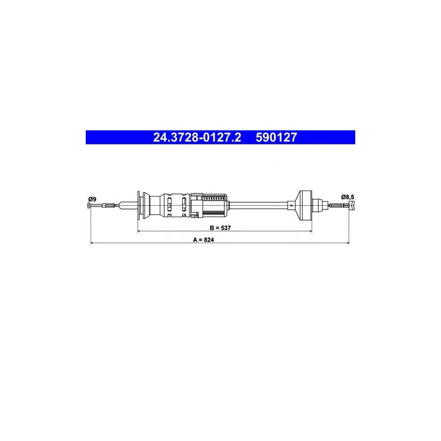 ATE 24.3728-0127.2 Clutch Cable