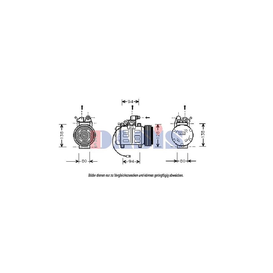 AKS Dasis 850900N Compressor, Air Conditioning For Audi V8 (441, 442, 4C2, 4C8) | ML Performance UK